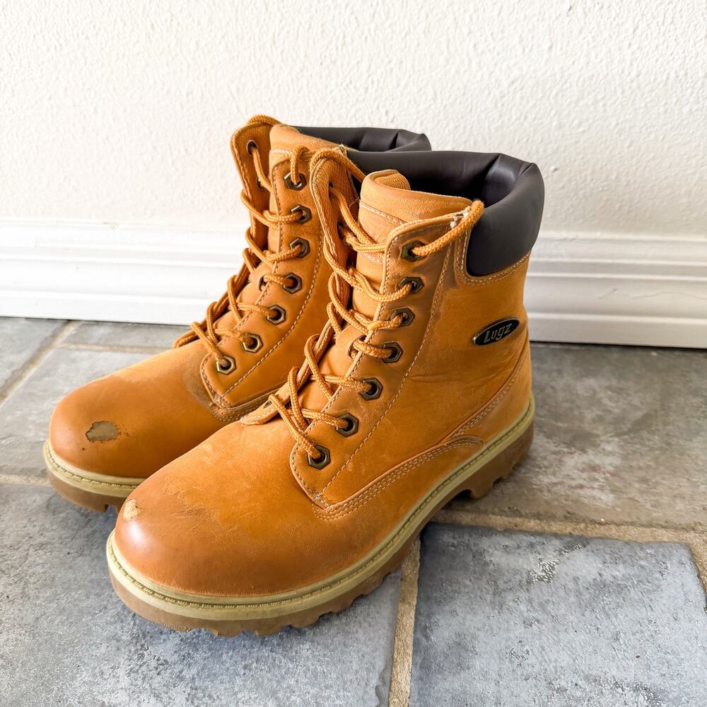 Lugz Empire Hi Work Boots Wheat Tan Lace Up Heavy Duty Men’s 5